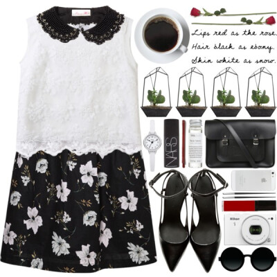 A fashion look from August 2014 featuring French Connection mini skirts, Alexander Wang pumps and The Cambridge Satchel Company handbags. Browse and shop related looks.