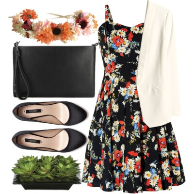 A fashion look from March 2014 featuring H&amp;amp;M blazers, Zara pumps and eliurpi hair accessories. Browse and shop related looks.