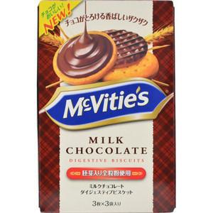 日本进口零食McVities 牛奶朱古力麦饼90g