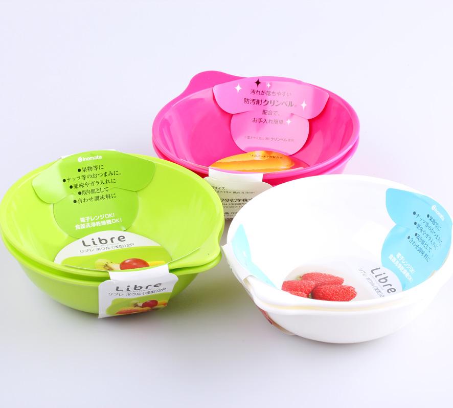 日本进口塑料料理收纳碗迷你沙拉碗水果盘水果碟子小菜碟子2个装