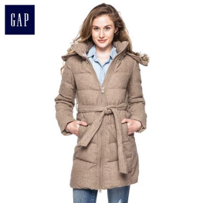 【天猫预售】Gap含羊毛毛领束腰羽绒服|女装752332|原价1299元