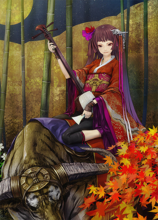 Shamisen_Girl_by_redjuice999、风格出发、Redjuice、pixiv