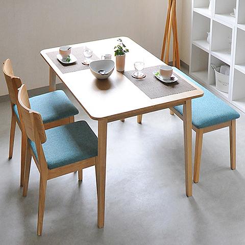 出口北欧家具长餐桌1.2M 日式餐桌 现代简约实木水曲柳餐桌椅组合