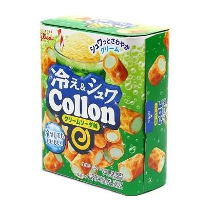 日本进口饼干 固力果格力高glico collon香草奶油汽水苏打夹心卷