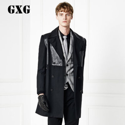 【天猫预售】GXG秋装新品 男士时尚休闲黑色休闲风衣#43108020