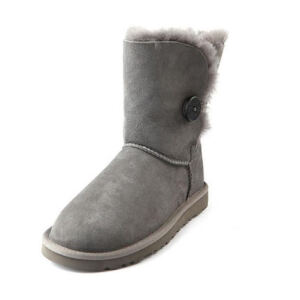 UGG  女士羊皮中筒单扣雪地靴_5803 BLK