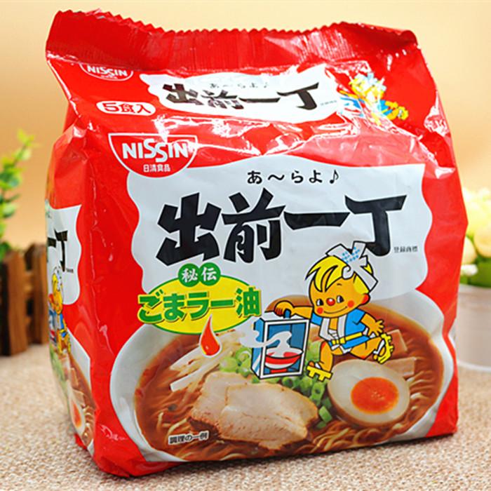 原装进口泡面日本日清出前一丁麻油味方便面5袋入460g