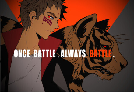 #全职高手#霸图F4（。）2015年夏季青训营招生——“Once BATTLE，always BATTLE.”battle读起来很像霸图，所以取了【一战战终生】和【一日霸图，一生霸图】的双关意，两者也包含了一如既往的意思，当然，大家要是想理解成日一霸图人，生一霸图人我也……（。印调——全职高手招生广告明信片