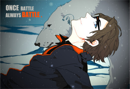 #全职高手#霸图F4（。）2015年夏季青训营招生——“Once BATTLE，always BATTLE.”battle读起来很像霸图，所以取了【一战战终生】和【一日霸图，一生霸图】的双关意，两者也包含了一如既往的意思，当然，大家要是想理解成日一霸图人，生一霸图人我也……（。印调——全职高手招生广告明信片