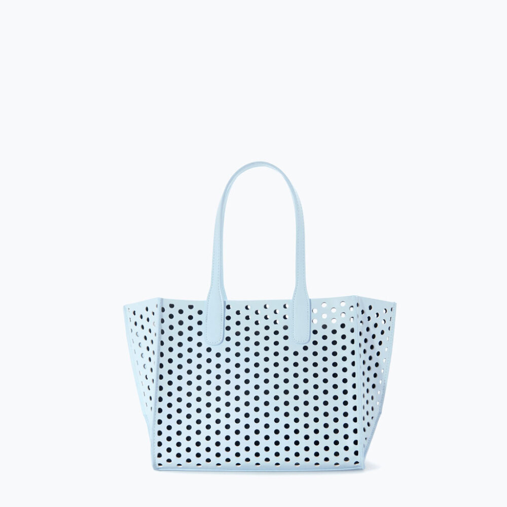 Image 1 of PERFORATED MINI SHOPPER from Zara