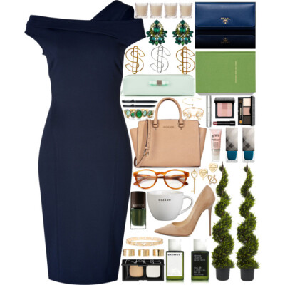 A fashion look from February 2014 featuring Donna Karan dresses, Jimmy Choo pumps and MICHAEL Michael Kors tote bags. Browse and shop related looks.