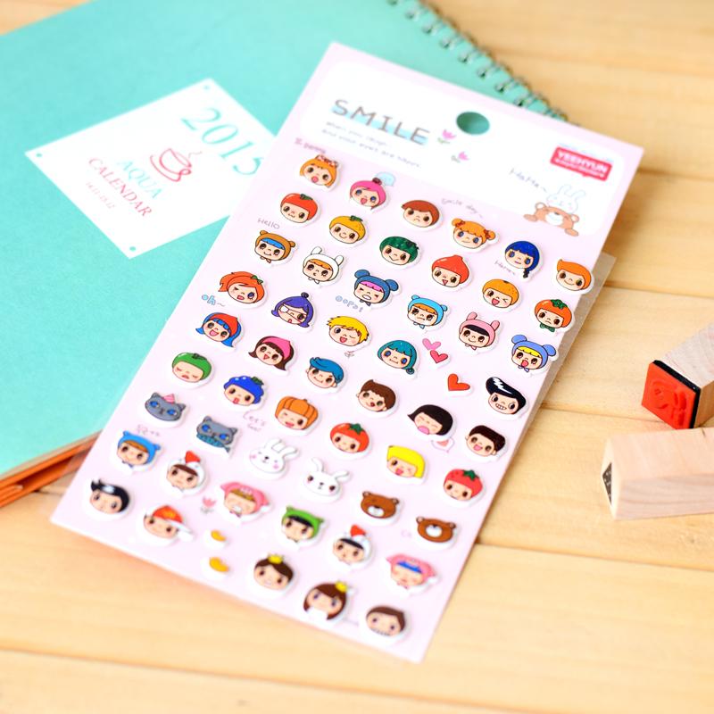 韩国yeehyun diy必备相册手机贴纸 泡泡 微笑ds3