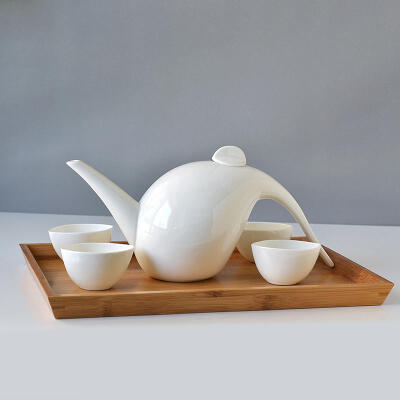 创意骨质瓷茶艺小茶具4人整套装高档陶瓷茶壶纯白时尚结婚送礼品