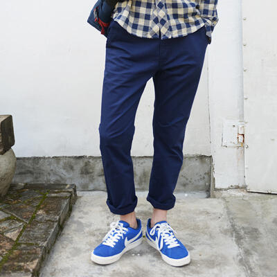 WarmtreesOriginals 暖树 BASIC Pants 海军蓝 修身款chino布裤