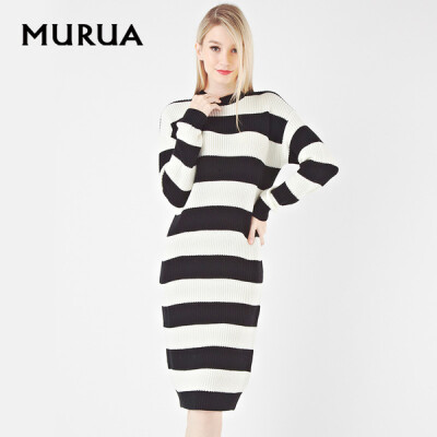 MURUA 2014秋季新品欧美街拍中长款百搭针织连衣裙011430300901