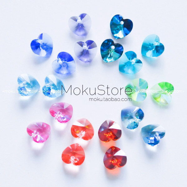 定制 MokuStore●925银链+迷你施家水晶爱心 锁骨链|项链[彩虹心]