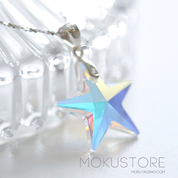 定制 MokuStore●手工●925素银链+施家水晶星星锁骨链|短项链[圣诞星]