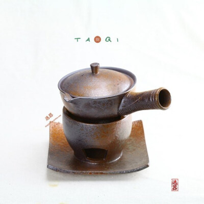 日式功夫茶具 粗陶煮茶炉陶瓷煮茶壶.围炉 耐热加热粗陶茶具套装