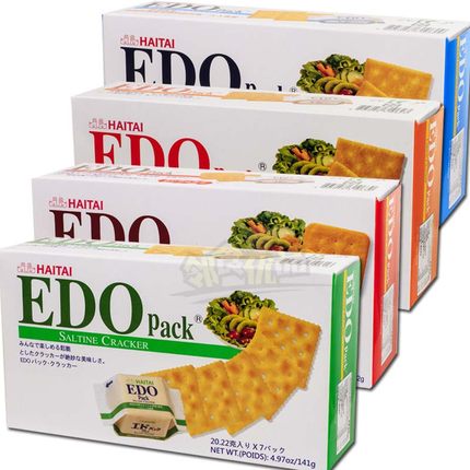 韩国进口零食品 海太EDO Pack富含鱼脂梳打薄脆饼干人气4口味