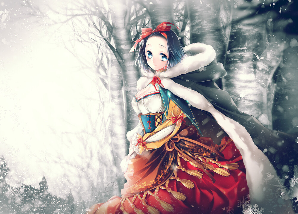 P站白雪公主卡通插画手绘壁纸 Snow White CR.Mirunai (comic.pixiv.net)