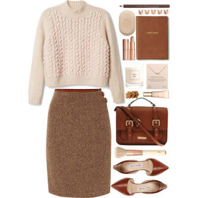 A fashion look from October 2014 featuring Lauren Ralph Lauren skirts, Manolo Blahnik pumps and Carvela Kurt Geiger handbags. Browse and shop related looks.