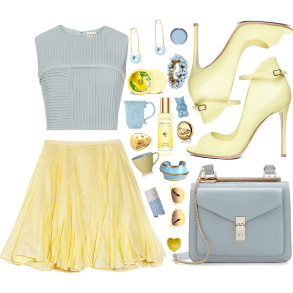 A fashion look from August 2013 featuring Reiss dresses, Chalayan mini skirts and Gianvito Rossi pumps. Browse and shop related looks.