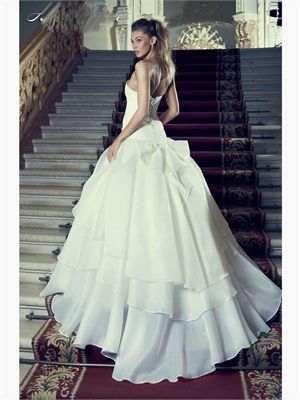 2015 Wedding Dresses Ball Gowns Scoop Neck Beads Lace Up Organza Bridal Gowns AWD60019