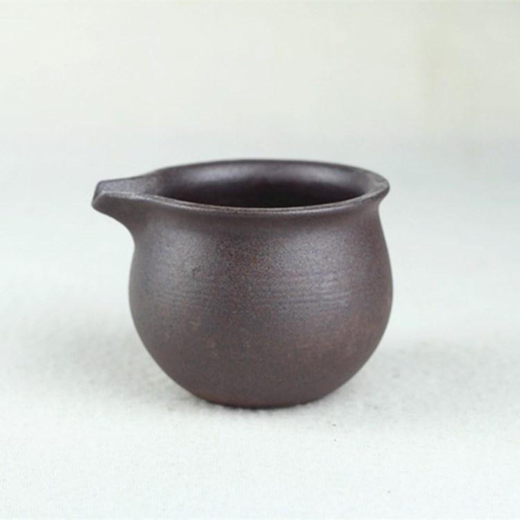 东篱粗陶 功夫茶具 仿古柴窑窑变 分茶器茶海 匀茶器 公道杯