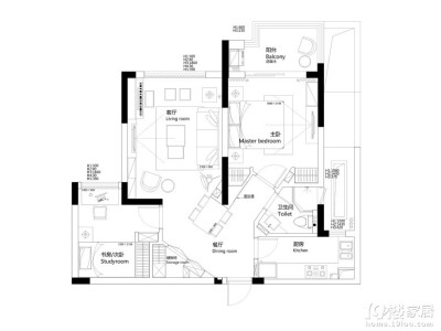 【{寰宇天下•北欧风90方婚房}】平面布置图