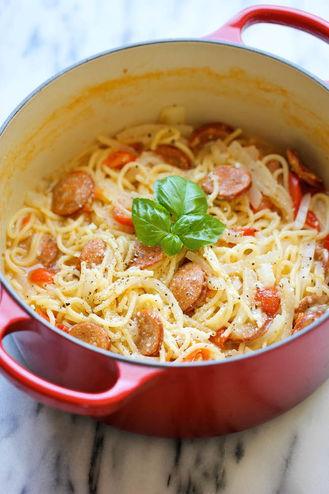 One Pot Pasta - The easiest, most amazing pasta you will ever make. Even the pasta gets cooked right in the pot. How easy is that?!