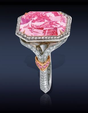 Insane setting at Jacob Co. Pink Radiant Cut Diamond Ring