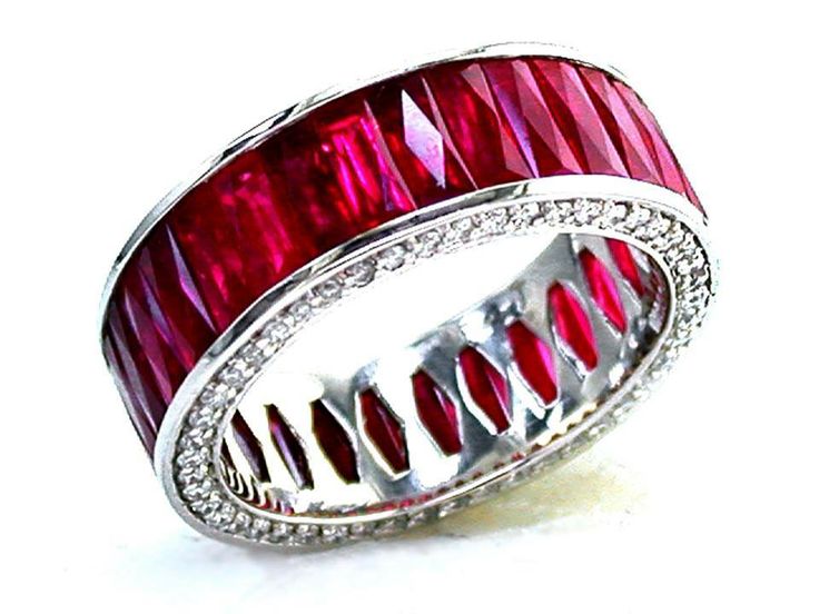 Stunning Eternity Band with Rubies and Diamonds. Available at Ara Karkazian Watch &amp;amp; Jewelery Co. #RockHerWorld