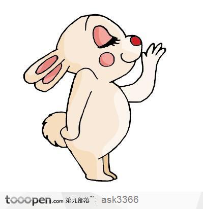 长睫毛的兔子小姐插画素材