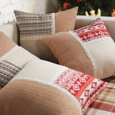 西班牙节庆风靠垫抱枕含芯 沙发抱枕靠垫靠枕汽车办公室护腰靠枕