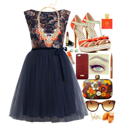 A fashion look from October 2014 featuring Miss Selfridge dresses, Jessica Simpson sandals and Alexander McQueen clutches. Browse and shop related looks.
