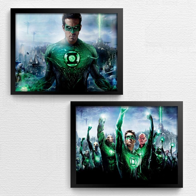 Green Lantern1 绿灯侠海报装饰画 客厅欧美挂画有框画