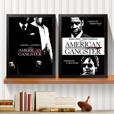 American Gangster 怀旧风格美国黑帮装饰画挂画有框画