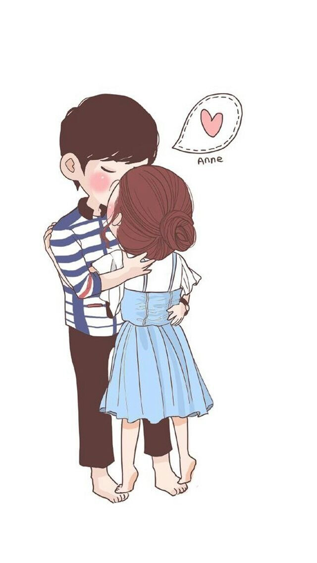 可爱卡通踮起脚尖的爱|640x1136像素