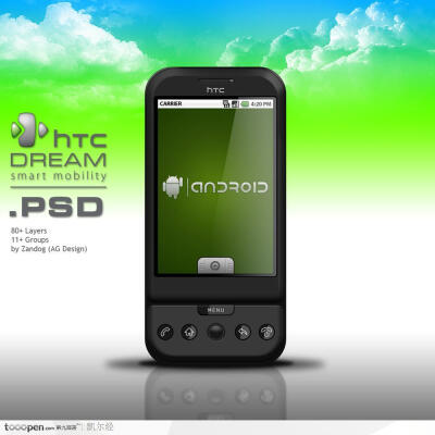 热门手机－HTC Dream系列全触屏智能手机（80个图层）