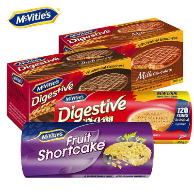 Mcvities麦维他原味400g黑巧200g*2牛奶200g*2加仑子200g组合