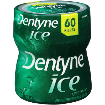 何炅推荐 提神美国原装Dentyne ice 木糖醇口香糖留兰香60粒