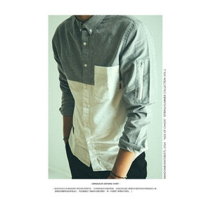 RDET 14SSVol.1 DINOSAUR OXFORD SHIRT 牛津纺 拼接 衬衫 拉链