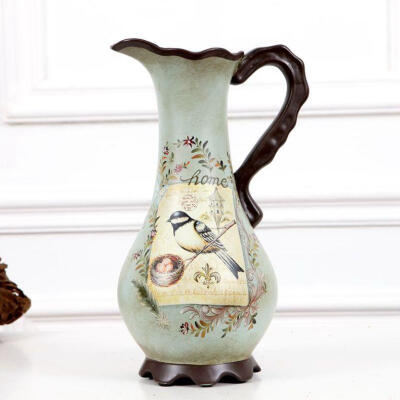 安纳贝尔美式乡村复古彩绘花瓶花器 家居装饰品 欧式摆件工艺品
