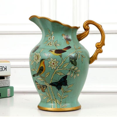 安纳贝尔奢华欧式复古花瓶美式乡村田园创意花瓶 装饰工艺品摆件
