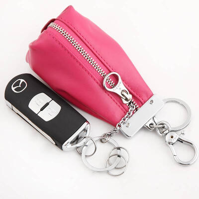 韩国汽车钥匙包 女士真皮 可爱 高档钥匙包牛皮钥匙袋 男士拉链