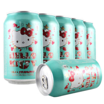 【双11】双11价：59.9元 包邮 HelloKitty珍藏版拉脱维亚进口草莓可乐味饮料汽水330ml*6听