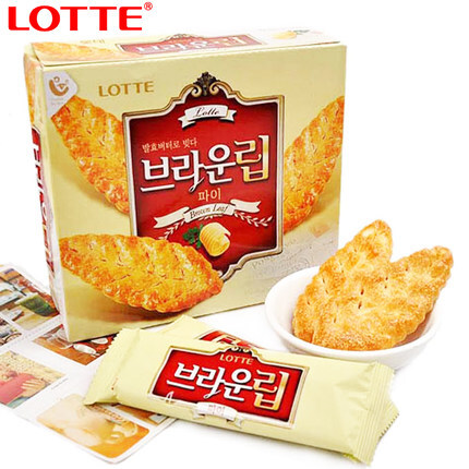 【双11】韩国原装进口LOTTE乐天蜂蜜树叶饼干休闲零食品烘焙饼干90g×3