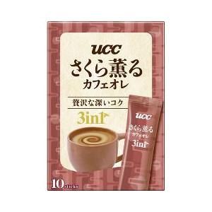 日本进口零食UCC三合一隨身包樱花味咖啡歐蕾10条入90g