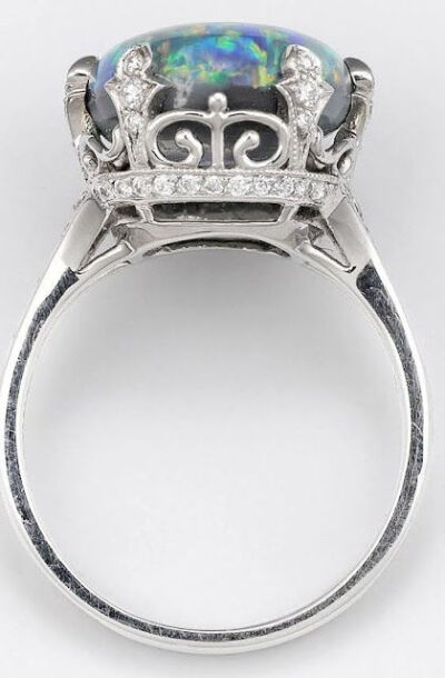 Diamonds in the Library: Tiffany and Co black opal and diamond ring. - I love how it looks like a crown!