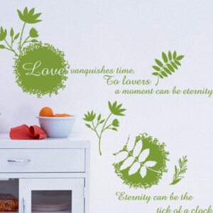 Nature love 绿色清新植物 玻璃厨房书房田园装饰墙贴纸 艾薇墙贴